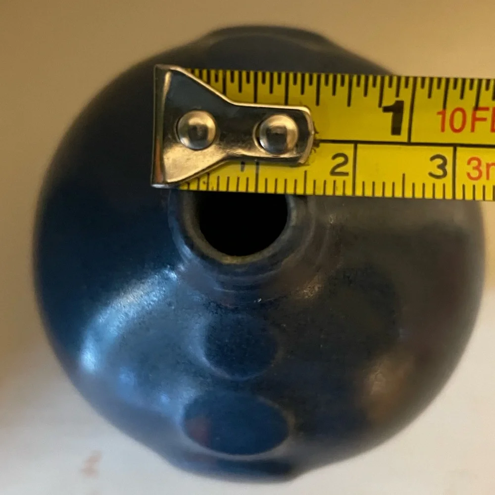 Vintage Jonathan Adler Modernist Navy Blue Dot Vase- RARE